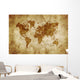 Aged World Map Dirty Wall Decal Design 1