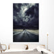 Asphalt Road with Stormy Wall Decal Design 2