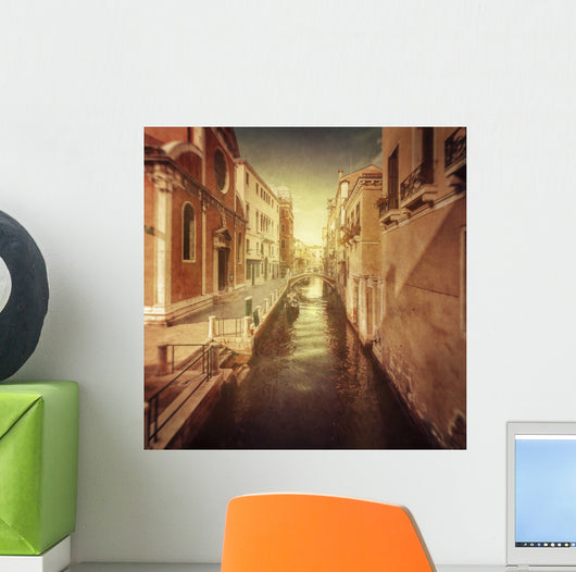 Vintage Shot Venetian Canal Wall Decal Design 2
