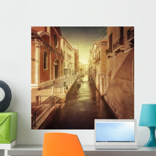 Vintage Shot Venetian Canal Wall Decal Design 2