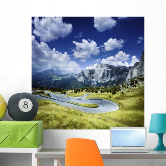 Winding Road Forest Dolomite Wall Decal Design 2