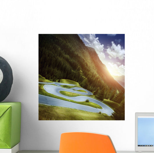 Winding Road Forest Dolomite Wall Decal Design 1
