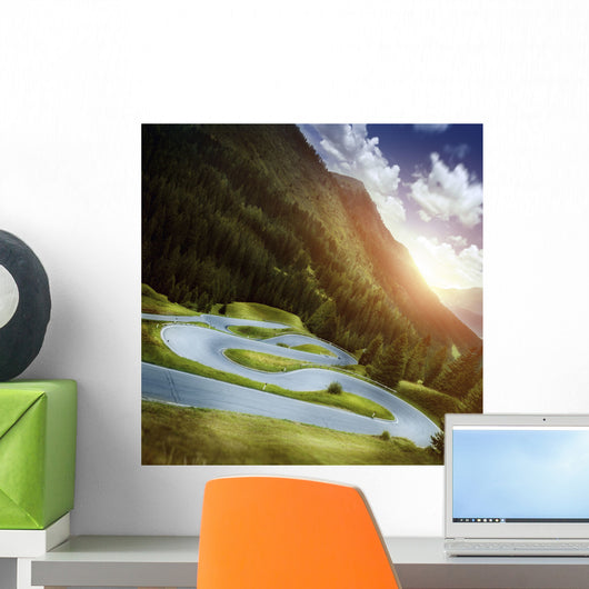 Winding Road Forest Dolomite Wall Decal Design 1