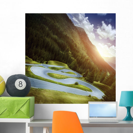 Winding Road Forest Dolomite Wall Decal Design 1