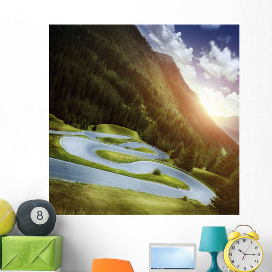 Winding Road Forest Dolomite Wall Decal Design 1
