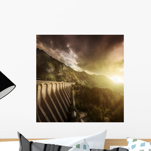 Dam Forest Lake Fedaia Wall Decal