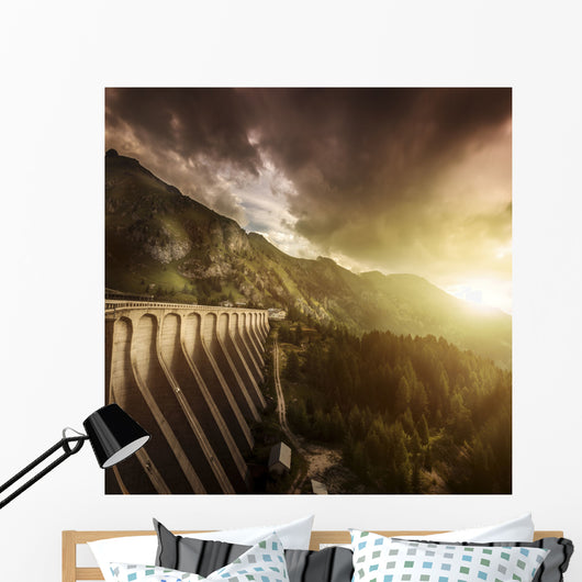 Dam Forest Lake Fedaia Wall Decal