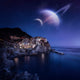 Manarola Starry Night with Wall Decal