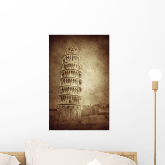 Vintage Photo Leaning Tower Wall Decal