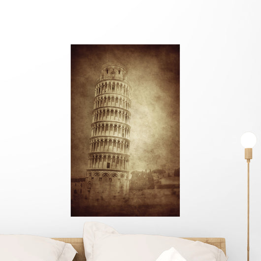 Vintage Photo Leaning Tower Wall Decal