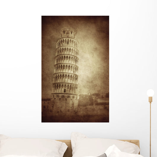 Vintage Photo Leaning Tower Wall Decal