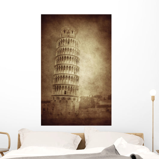 Vintage Photo Leaning Tower Wall Decal