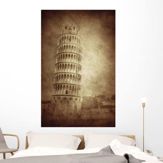 Vintage Photo Leaning Tower Wall Decal