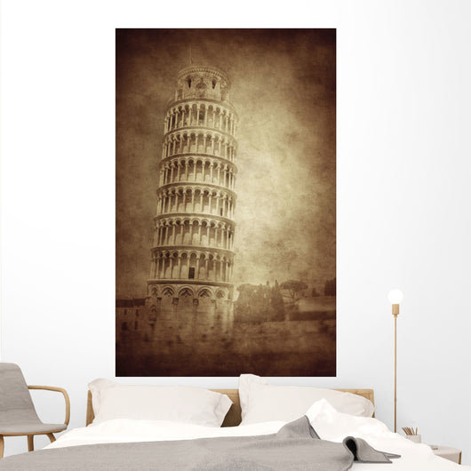 Vintage Photo Leaning Tower Wall Decal