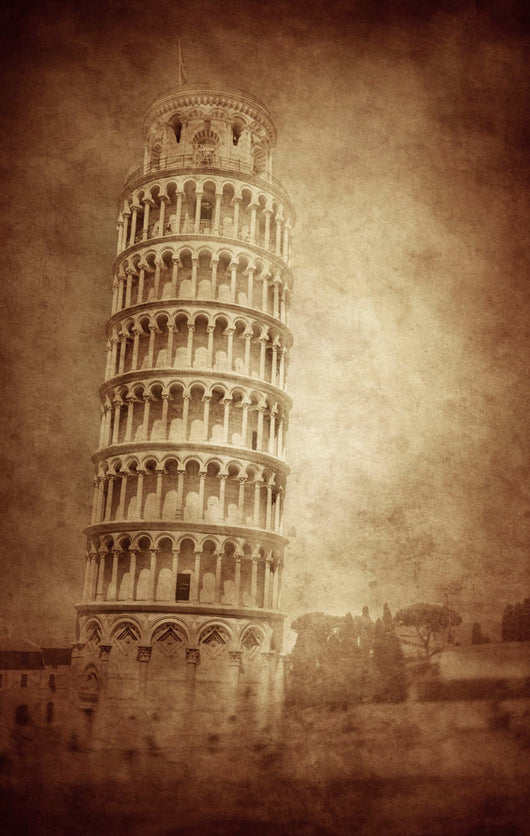 Vintage Photo Leaning Tower Wall Decal