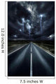 Asphalt Road with Stormy Wall Decal Design 1