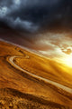 Country Road Field Sunset Wall Decal Design 1
