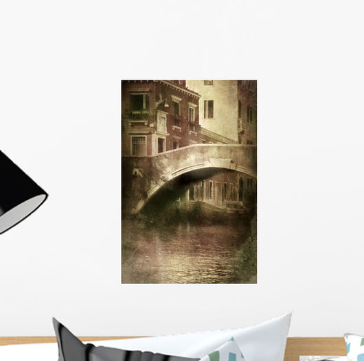 Vintage Shot Venetian Canal Wall Decal Design 1