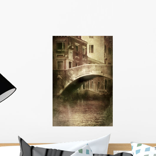 Vintage Shot Venetian Canal Wall Decal Design 1