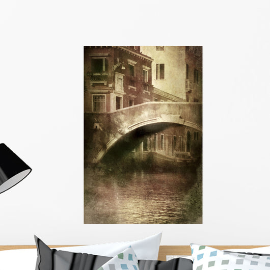 Vintage Shot Venetian Canal Wall Decal Design 1