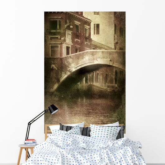 Vintage Shot Venetian Canal Wall Decal Design 1