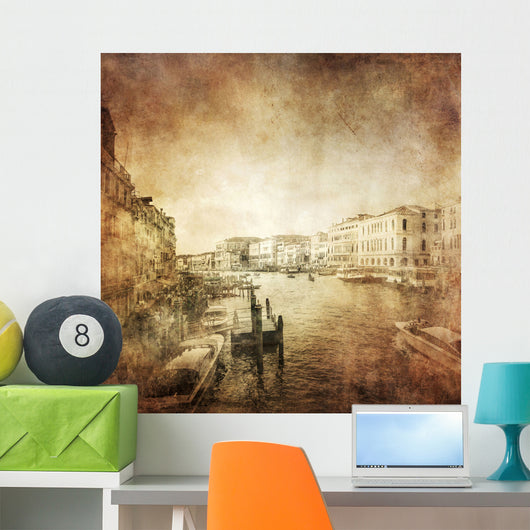 Vintage Photo Grand Canal Wall Decal