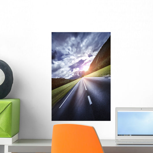 Asphalt Road Leading to Wall Decal