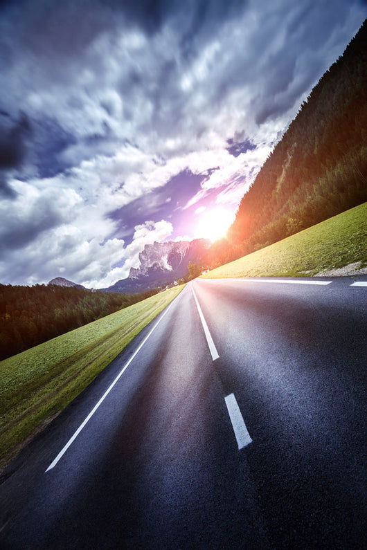 Asphalt Road Leading to Wall Decal