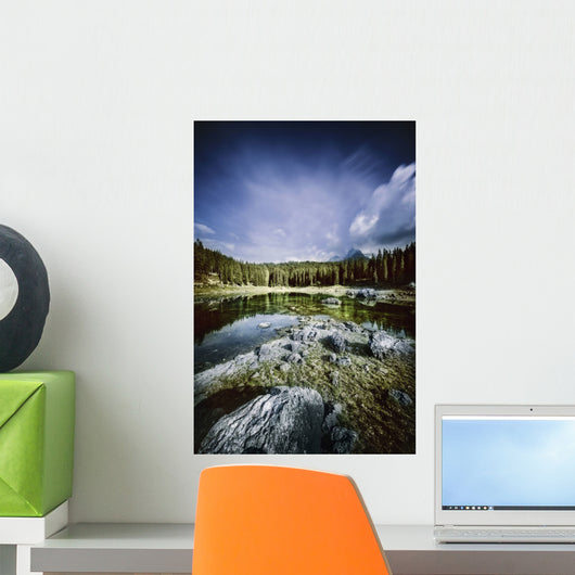 Karersee Lake and Dolomite Wall Decal Design 2