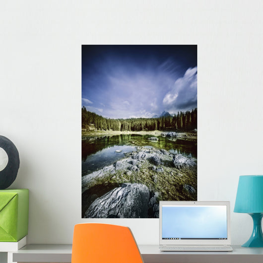Karersee Lake and Dolomite Wall Decal Design 2