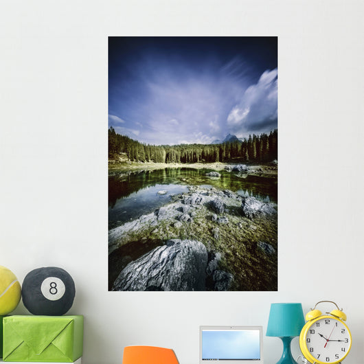 Karersee Lake and Dolomite Wall Decal Design 2