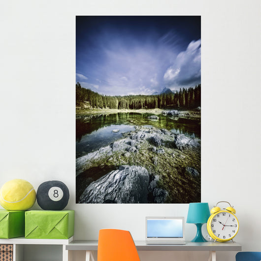 Karersee Lake and Dolomite Wall Decal Design 2