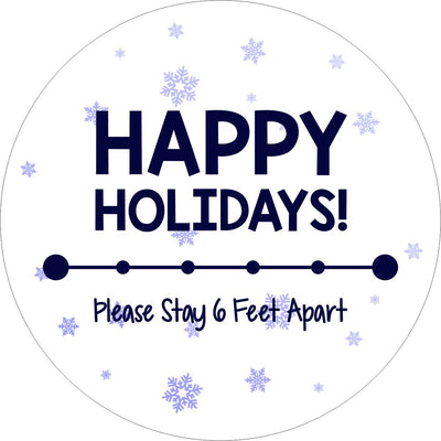 Holiday Floor Decal | Happy Holidays Stay 6 Feet Apart 12" Floor Decal
