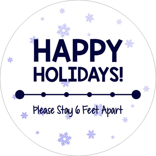 Holiday Floor Decal | Happy Holidays Stay 6 Feet Apart 12