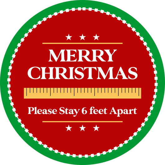 Holiday Floor Decal | Merry Christmas Stay 6 Feet Apart 12