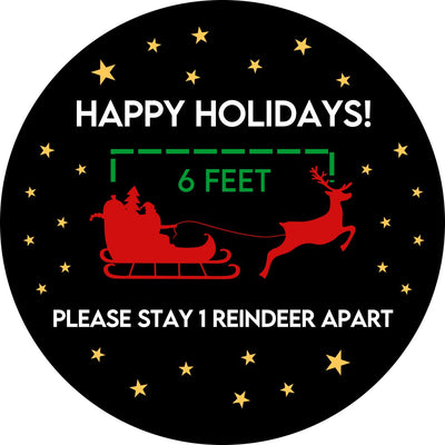 Holiday Floor Decal | Happy Holidays with Reindeer 12" Floor Decal