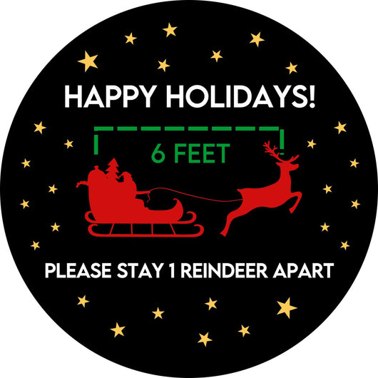 Holiday Floor Decal | Happy Holidays with Reindeer 12