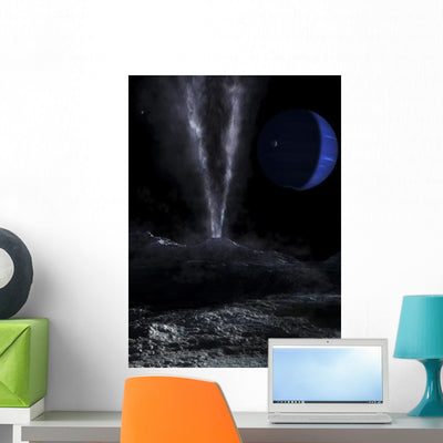 Small Geyser Surface Triton Wall Decal shown on a wall
