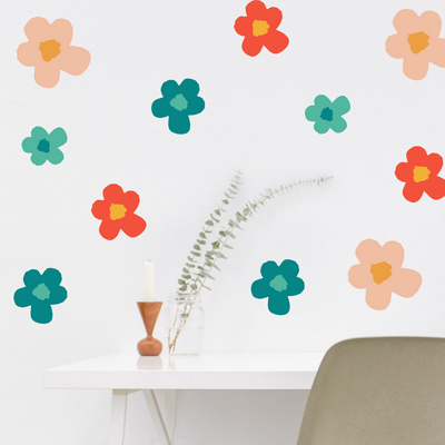 Colorful Daisy Nursery Wall Stickers — Playful Peel and Stick Flower Decals