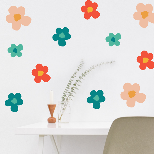Floral Doodle Wallpaper Sticker Set