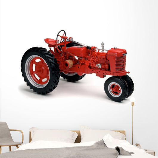 Red Tractor White Wall Decal