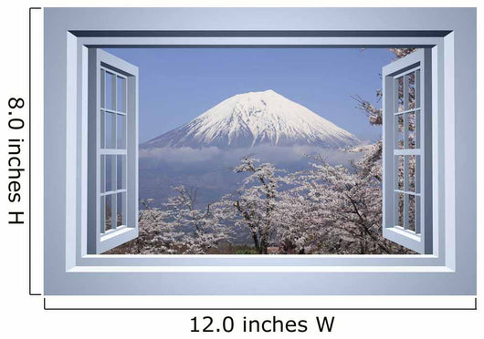 MT Fuji Wallmonkeys Window Wall Decal
