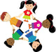 Children Holding Hands Circle Wall Decal