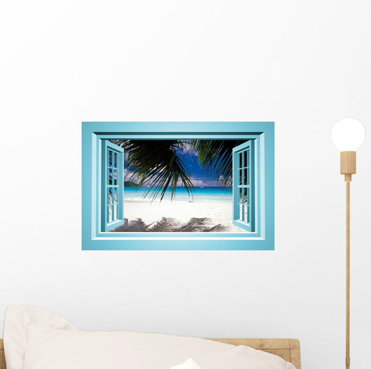 African Paradise Faux Window Wall Decal