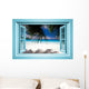 African Paradise Faux Window Wall Decal