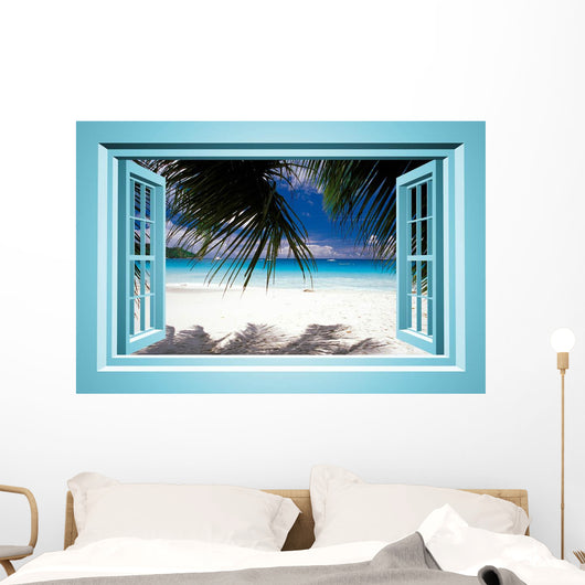 African Paradise Faux Window Wall Decal