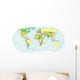World Map Political Boundaries Wall Decal