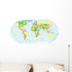 World Map Political Boundaries Wall Decal