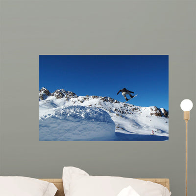 Extreme Snowboarder Wall Decal shown on a wall