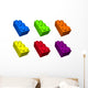 Six Building Blocks Set Wall Decal